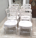 Old set o 6 French dining chairs